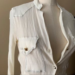 3.1 Phillip Lim crinkled sheer blouse sz XXS